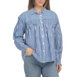 PRINTFRESH Cloud Seaside Stripes Easy Street Blouse